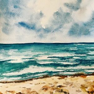 South beach 🏝 Miami Florida watercolor painting original